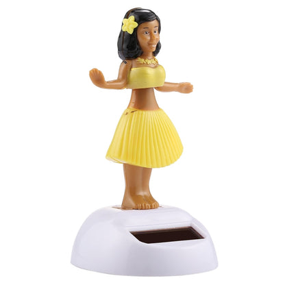 Solar Powered Bobble Head Dancing Toy Car Decoration Ornament Cute Hula Princess