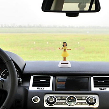 Solar Powered Bobble Head Dancing Toy Car Decoration Ornament Cute Hula Princess