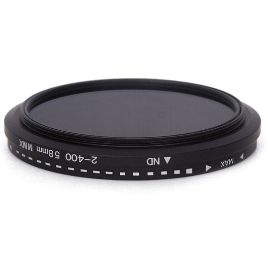 58mm ND Fader Neutral Density Adjustable Variable Filter ND 2 to ND 400 Filter, 58mm
