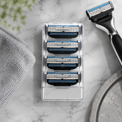 4 PCS Face Care Barber Shaving Razor Blade Refills Replacement Kit for Man