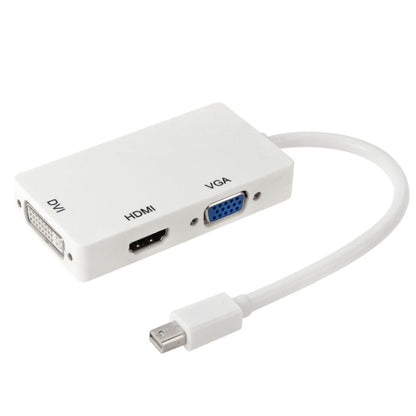 Mini DisplayPort Male to HDMI + VGA + DVI Female Adapter Converter Cable for Mac Book Pro Air, Cable Length: 17cm, Mini DP to HDMI+VGA+DVI (Black), Mini DP to HDMI+VGA+DVI (White)