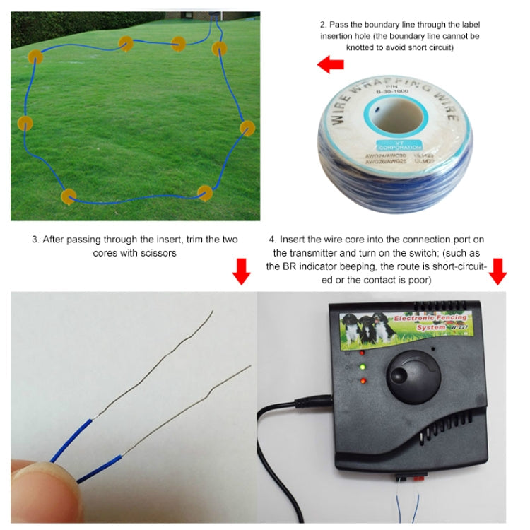 W-227 Electric Fencing Shock Collar System for Pet Dog Cat, W-227