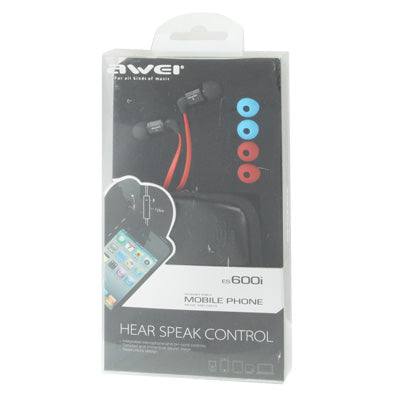 Awei ES600i Noodle Style 3.5mm Universal Headset with Hear Speaker Control & Microphone for iPhone / iPad / iPod touch, Galaxy SIV / SIII / Note II / Premier, Nokia Lumia Series, LG Optimus Series, HTC / Motorola / Sony Xperia Series etc.