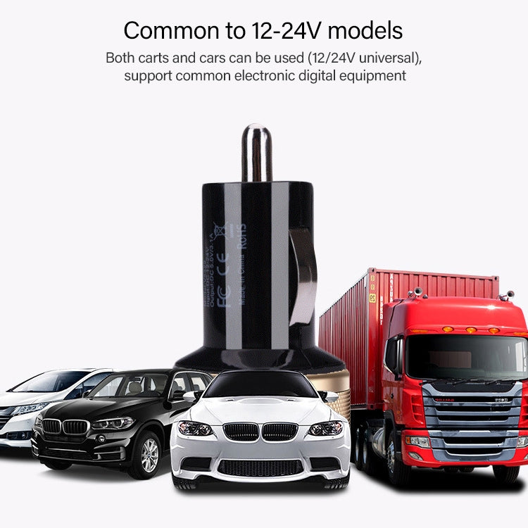 High Performance 2.1A + 1A Dual USB Port Car Charger for iPad Air 2 & Air & 4, iPhone 6 & 6 Plus & 5C & 5S & 4 & 4S, iPod touch, Galaxy Tablet / Note Series and Other Mobile Phone, Navigators