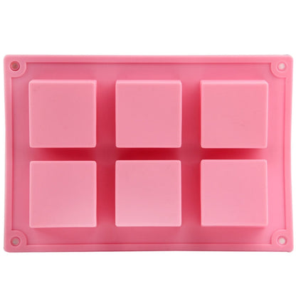 High Quality 6 Holes Square Shape Silicone Material Cake Mold, Square Shape