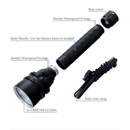 6800 LM, Diving Depth: 150m (Black)