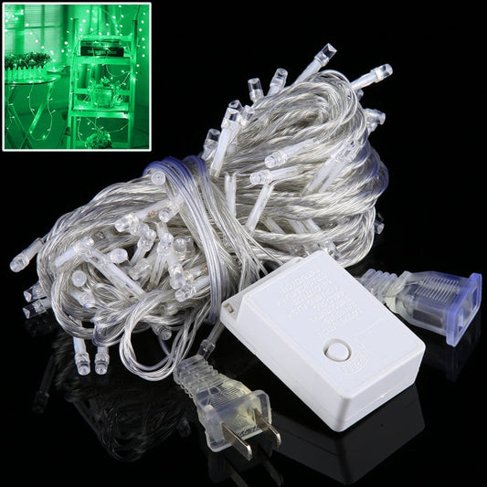 100 LEDs with End Joint & 8 Display Modes Controller for Christmas Party, AC 110V, US Plug, 100 LEDs AC 110V(Green Light), 100 LEDs AC 110V(Colorful Light), 100 LEDs AC 110V(White Light), 100 LEDs AC 110V(Red Light)
