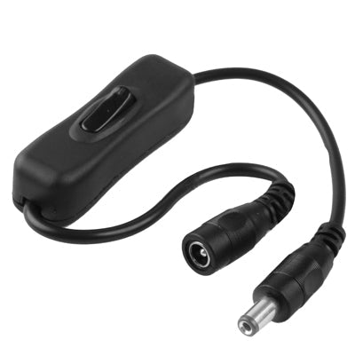5.5 x 2.1mm DC Power Plug Male to Female Extension Connector Cable with ON / OFF Switch, Length: 30cm