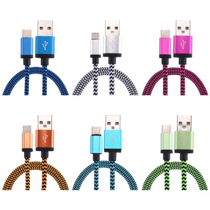 1m Woven Style USB-C / Type-C 3.1 to USB 2.0 Data Sync Charge Cable