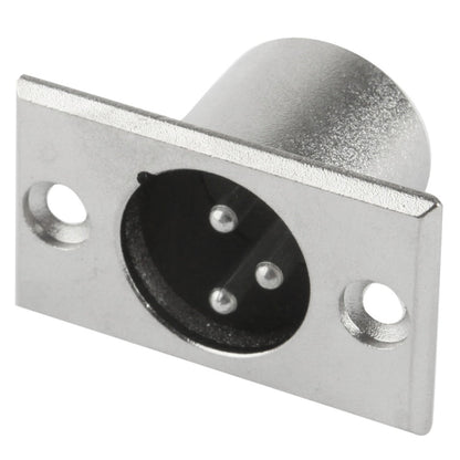 XLR 3 Pin Male Metal Chassis Mount Connector with Locking, Male Plug