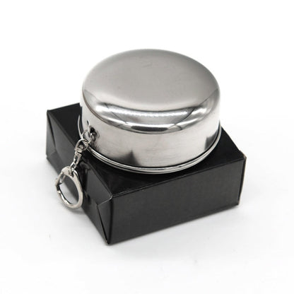 Stainless Steel Retractable Outdoor Cup  Size: 85 x 72 x 72 mm (Big), Size: 85 x 72 x 72 mm