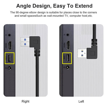 1m USB-C / Type-C 3.1 Male to USB 3.0 90 Degree Left Turn Adapter Cable