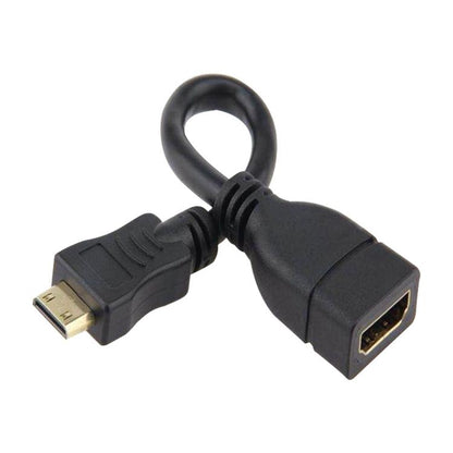 16cm Gold Plated Mini HDMI Male to HDMI 19 Pin Female Cable, Mini HDMI Male, Length: 16cm