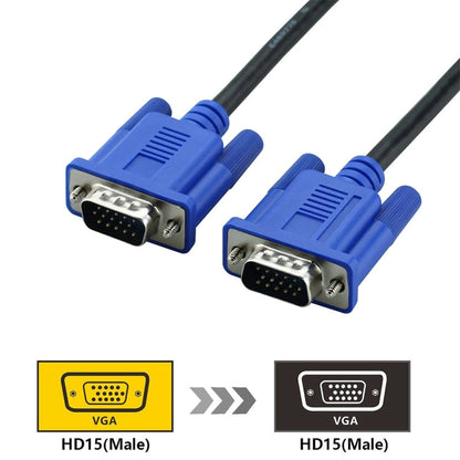 5m High Quality VGA 15Pin Male to VGA 15Pin Male Cable for LCD Monitor / Projector, 5m