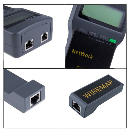 Portable Wireless Network cable Tester SC8108 LCD Digital PC Data Network CAT5 RJ45 LAN Phone Cable Tester Meter, RJ45 Black