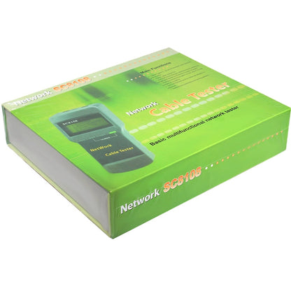 Portable Wireless Network cable Tester SC8108 LCD Digital PC Data Network CAT5 RJ45 LAN Phone Cable Tester Meter, RJ45 Black