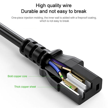 EU Plug Computer PC Power Cord 3 Pin Cable, Length: 1.8m, 1.8m x 1.5
