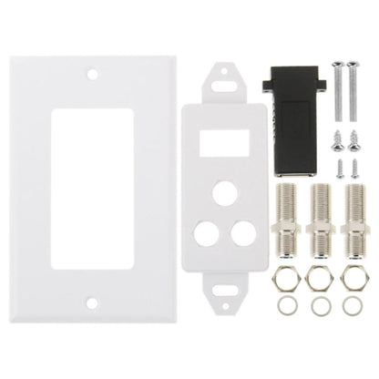 USB 3.0 Female Plug + 3 F Female Plugs Wall Plate Panel