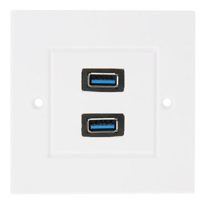 Dual USB 3.0 Female Plugs Home Wall Charger Plate Wall Plate Panel, 2 Ports USB 3.0