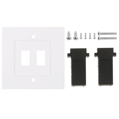 Dual USB 3.0 Female Plugs Home Wall Charger Plate Wall Plate Panel, 2 Ports USB 3.0