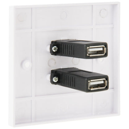 Dual USB 2.0 Female Plugs Home Wall Charger Plate Wall Plate Panel, 2 Ports USB 2.0