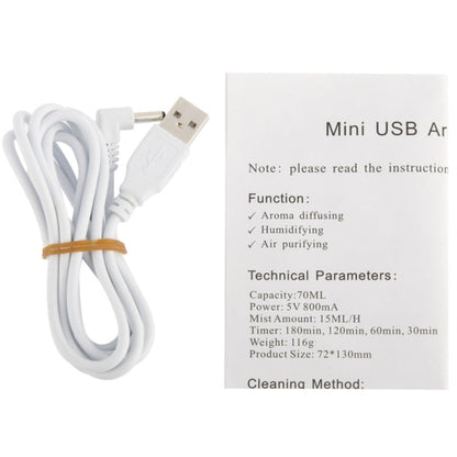 Mini USB Aroma Diffuser / Aroma humidifier with Warm White LED Lights, USB Aroma Diffuser