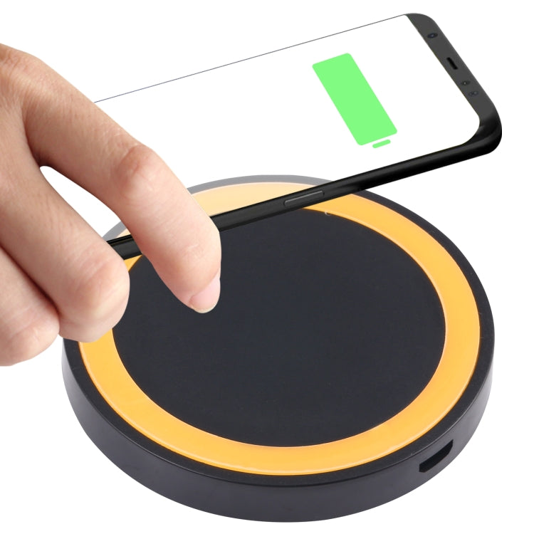 Universal QI Standard Round Wireless Charging Pad (White + Red), White, Black + White, Black + Orange, White + Black, Black + Blue, Black + Red, Grey+Black, White + Red