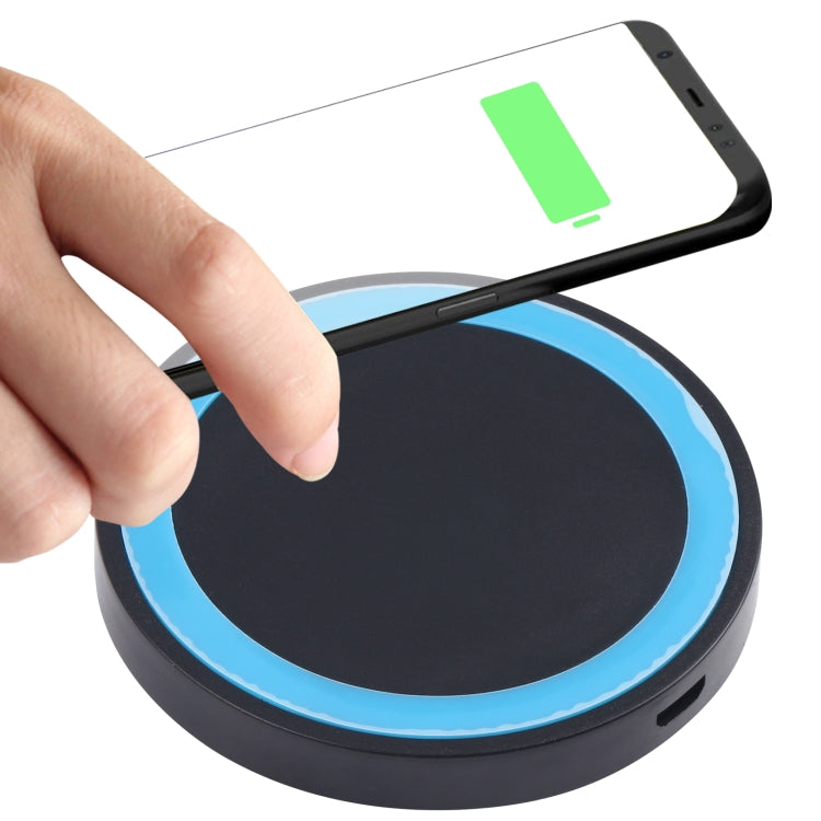 Universal QI Standard Round Wireless Charging Pad (White + Red), White, Black + White, Black + Orange, White + Black, Black + Blue, Black + Red, Grey+Black, White + Red