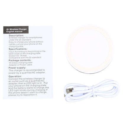 Universal QI Standard Round Wireless Charging Pad (White + Red), White, Black + White, Black + Orange, White + Black, Black + Blue, Black + Red, Grey+Black, White + Red