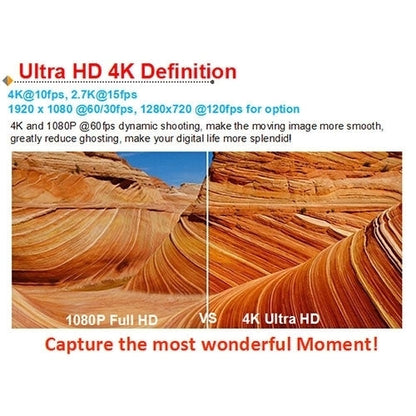 H9 4K Ultra HD1080P 12MP 2 inch LCD Screen WiFi Sports Camera, 170 Degrees Wide Angle Lens, 30m Waterproof, H9 4K (Black)
