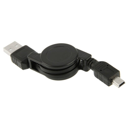 USB Retractable Data & Charger Cable for Motorola V3 / Mobile Phone / MP3 / MP4 / Digital Camera / GPS, Length: 10cm (Can be Extended to 80cm),  Black, USB 2.0 to Mini 5 Pin, USB 1.1 to Mini 5 Pin