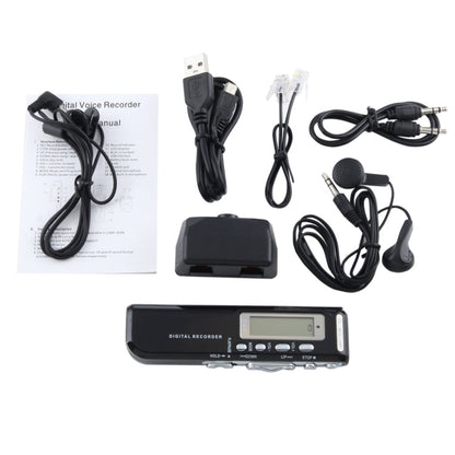 8GB Digital Voice Recorder Dictaphone MP3 Player, Support Telephone recording, VOX function, Power supply: 2 x AAA battery(Black)