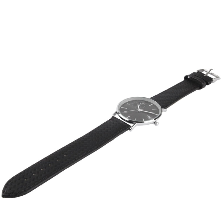 Black Dial Women Quartz Leather Watch / Couple Watch
