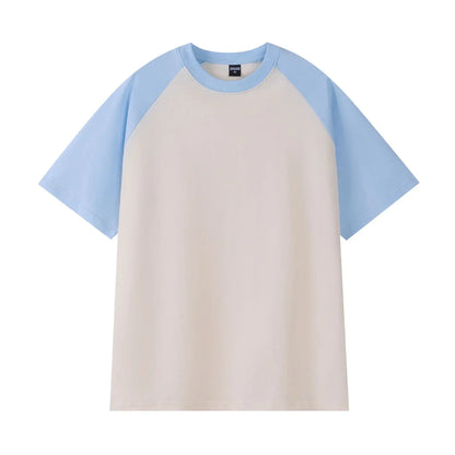 Heavyweight 240g Contrast Sleeve Cotton T-Shirt for Men