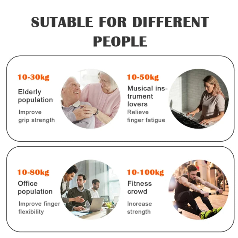 Adjustable Hand Gripper 5-100kg - Grip Strength Trainer for Gym Fitness Muscle Recovery Exercise