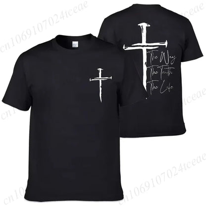 Cross Graphic Tee – Minimal Back Print Shirt