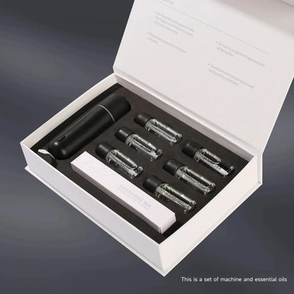 Car Aroma Diffuser Mini USB Rechargeable Scent Machine Fragrance Oil Car Air Freshener Essential Oil Diffuser Vent Clip
