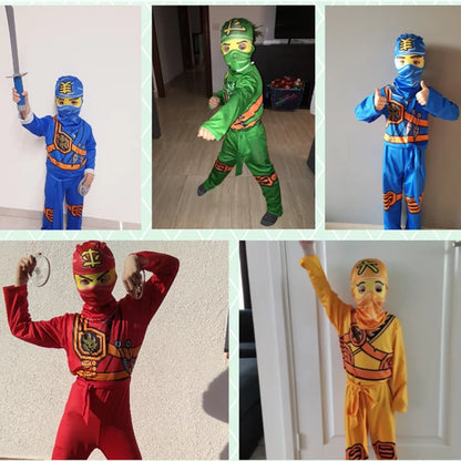 Kids Ninja Costume, Deluxe Samurai Outfit, Halloween Dress Up Ninjago Costumes For Boys Girls, Kids Clothes For Performance Part