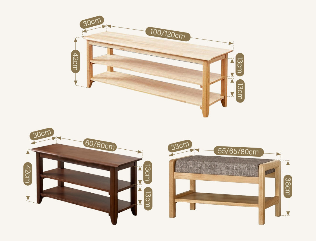 S1412 Shoe Storage Bench, Oak