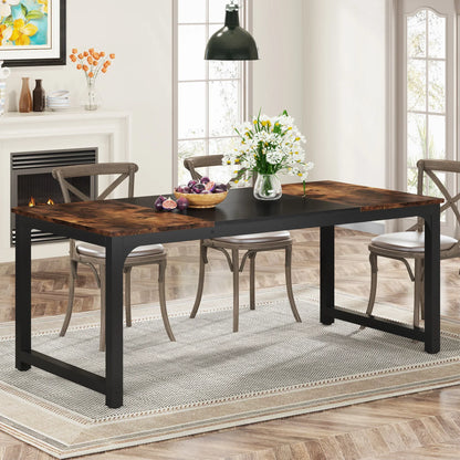 Tribesigns 63"x31.5" Dining Table, Industrial Kitchen Table for 6-8 Person, Rectangular Dinner Table for Dining Room Kitchen