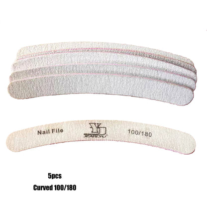 5/25Pcs/Lot Nail File Mix Color 80/100/150/180/240 Grit Professional Sandpaper Cuticle Remover Buffer Files Manicure Tool Set