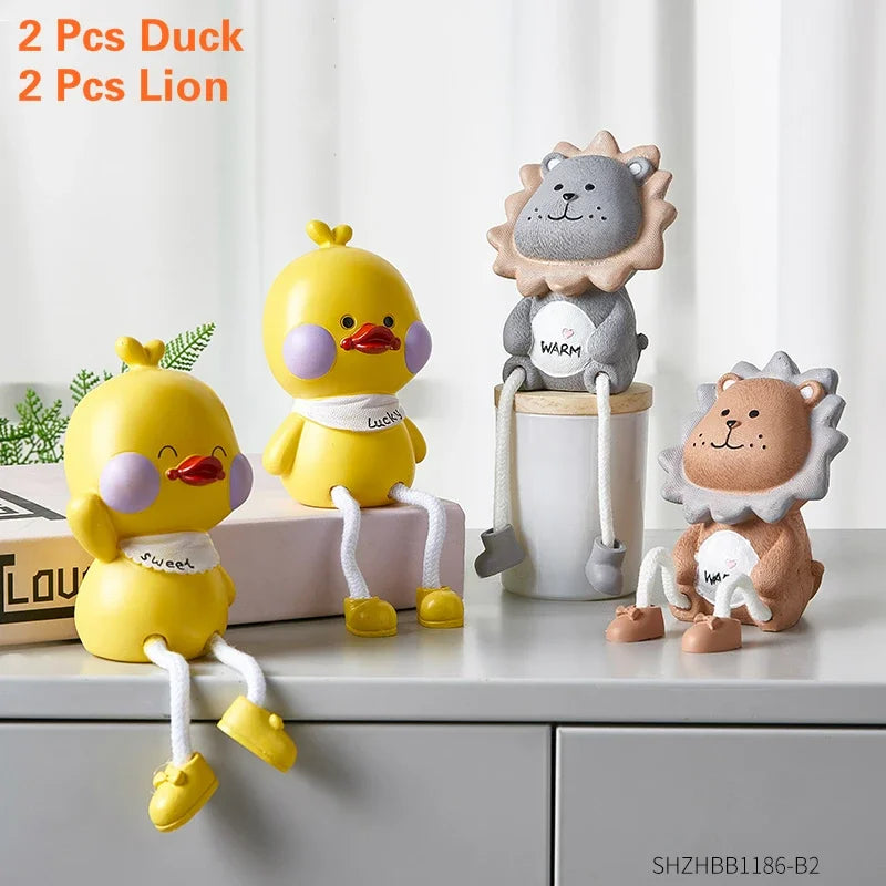 Nordic Cute Resin Hanging Dolls – Sitting Figurine Ornaments
