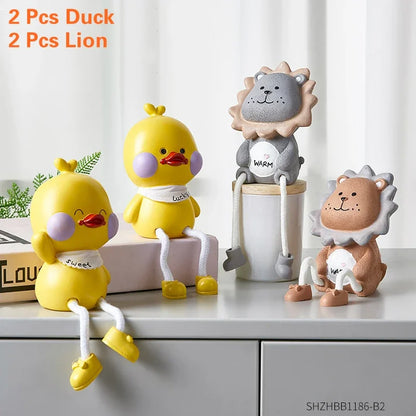 Nordic Cute Resin Hanging Dolls – Sitting Figurine Ornaments