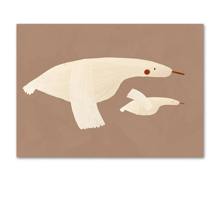 Boho Cartoon Animal Wall Art – Rabbit, Mouse & Goose Nursery Prints, Nordic Canvas Posters for Kids Room Décor