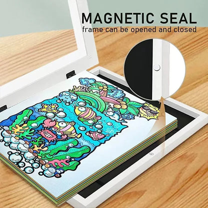 Magnetic Kids Art Frame – Front-Opening Display for Drawings & Photos
