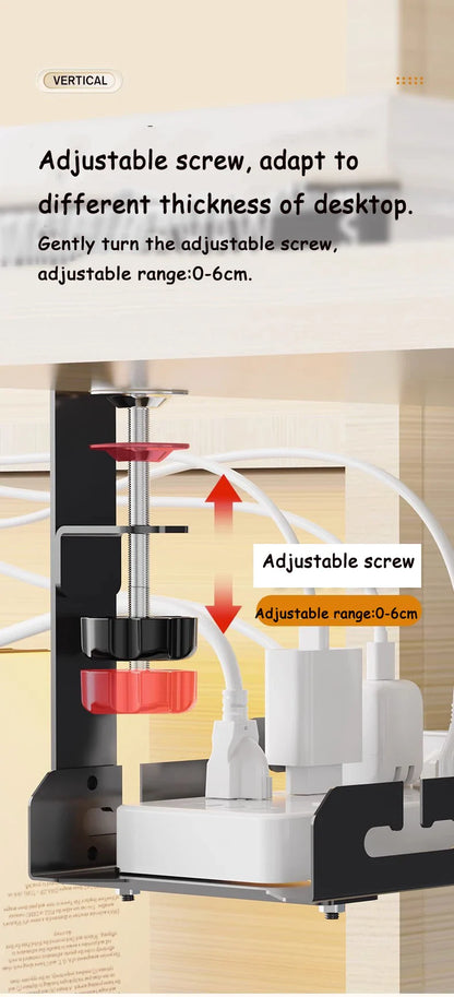 Telescopic Under Desk Cable Management Tray – Metal Under Table Storage Rack for Home Office, Router & Power Strip Organizer