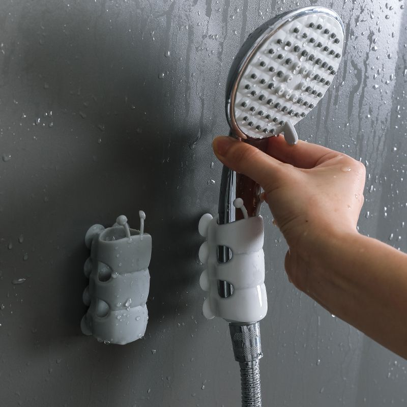 Suction Cup Brackets Silicone Shower Head Holder Reusable Removable Wall Storage Shelf Rack Fixed Base for Bathroom Accessories