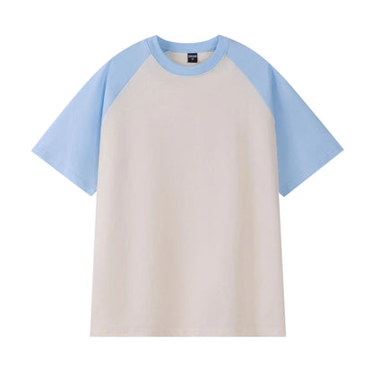 Heavyweight 240g Contrast Sleeve Cotton T-Shirt for Men