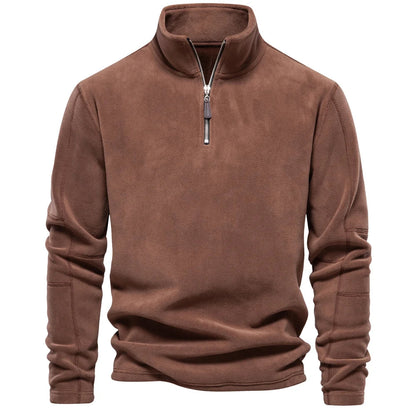 Men’s Thick Fleece Half-Zip Pullover – Warm Winter Sweatshirt - 7 Colours