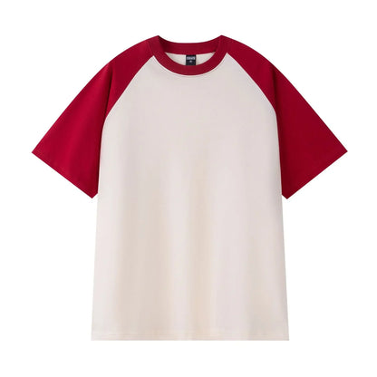 Heavyweight 240g Contrast Sleeve Cotton T-Shirt for Men